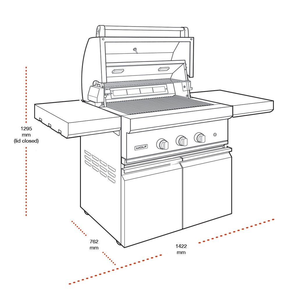 Wolf Gas Grill 76cm with Cart