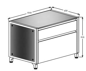 Oliveti Two Drawer Unit 700 or 1010